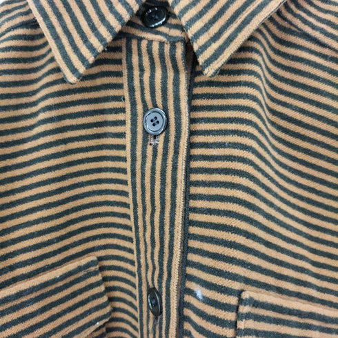 イッセイミヤケ ISSEY MIYAKE ISSEY SPORT 70S ボーダー ベロアプルオーバーシャツ メンズ 9