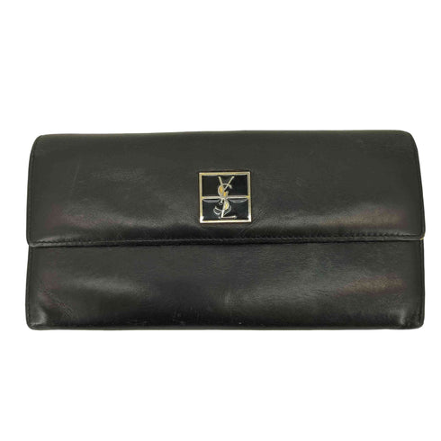 イヴサンローラン Yves Saint Laurent フロントロゴ長財布 レディース