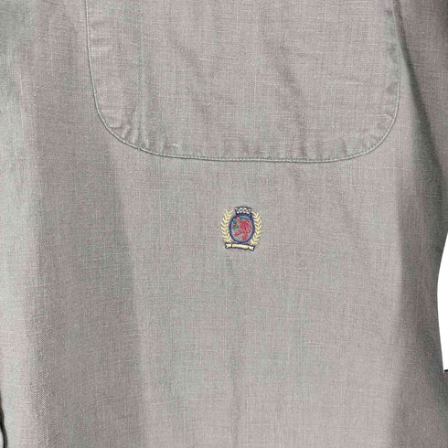 トミーヒルフィガー TOMMY HILFIGER フロント刺繍 コットン S/S BDシャツ メンズ import:XL
