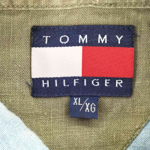 トミーヒルフィガー TOMMY HILFIGER フロント刺繍 コットン S/S BDシャツ メンズ import:XL