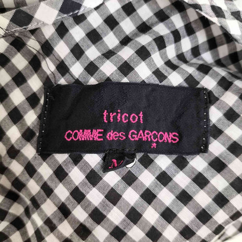 トリココムデギャルソン tricot COMME des GARCONS 切替 ギンガムチェック 七分袖 ブラウス レディース JPN:M
