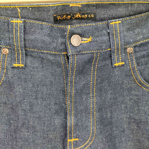 ヌーディージーンズ Nudie Jeans HANK REY オレンジステッチ 脇割 インディゴ デニム パンツ 濃紺 メンズ W27 L32
