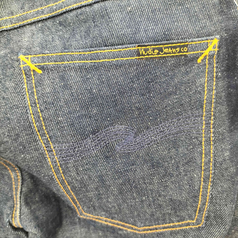 ヌーディージーンズ Nudie Jeans HANK REY オレンジステッチ 脇割 インディゴ デニム パンツ 濃紺 メンズ W27 L32