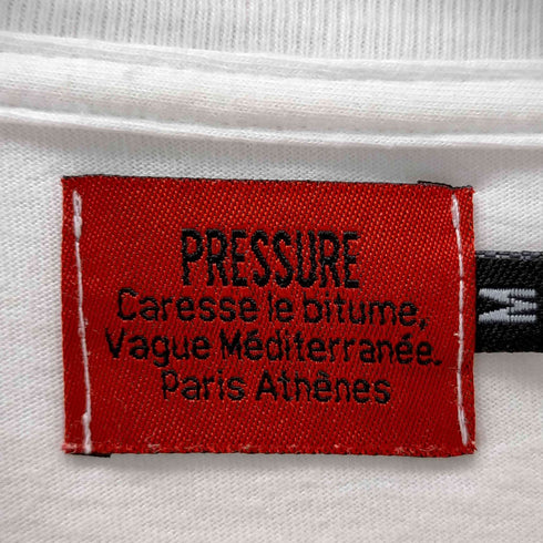 プレッシャー PRESSURE ロゴ刺繍クルーネックTシャツ メンズ JPN:M
