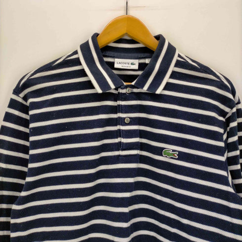 ラコステ LACOSTE 鹿の子 ボーダーL/Sポロ メンズ JPN:L
