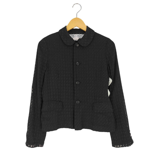 コムデギャルソンコムデギャルソン COMME des GARCONS COMME des GARCONS 千鳥格子柄 ドット柄 シアー 丸襟 ラウンドカラー ジャケット レディース JPN:S