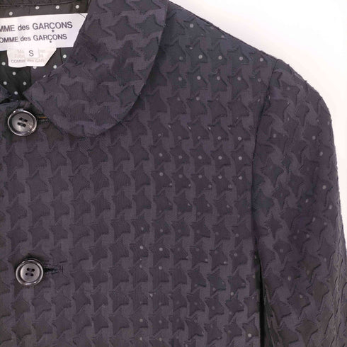 コムデギャルソンコムデギャルソン COMME des GARCONS COMME des GARCONS 千鳥格子柄 ドット柄 シアー 丸襟 ラウンドカラー ジャケット レディース JPN:S