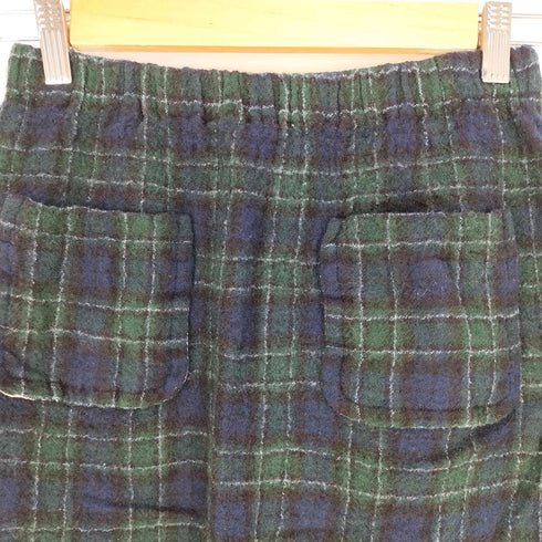 トリココムデギャルソン tricot COMME des GARCONS 縮絨加工 ウール チェック バックスリット スカート レディース