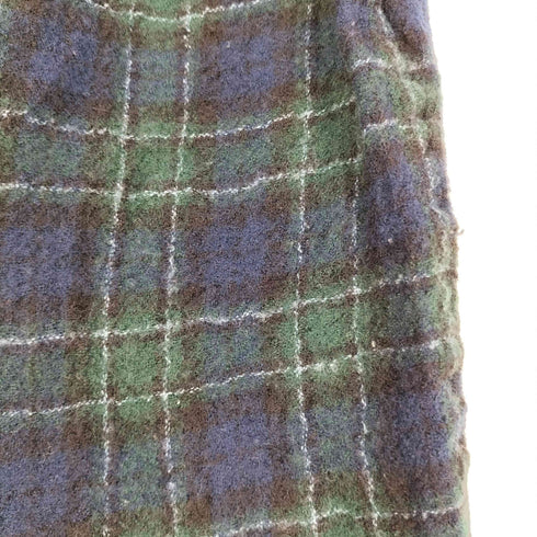 トリココムデギャルソン tricot COMME des GARCONS 縮絨加工 ウール チェック バックスリット スカート レディース