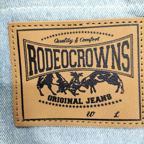 ロデオクラウンズ RODEO CROWNS レザーワッペン リメイク デニム トート バック レディース