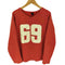 ギャップ Gap 00S Vネック エルボーパッチ 69 プリント プルオーバー カップショルダー ラグビー スウェット トレーナー メンズ import:S