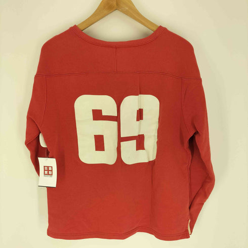 ギャップ Gap 00S Vネック エルボーパッチ 69 プリント プルオーバー カップショルダー ラグビー スウェット トレーナー メンズ import:S