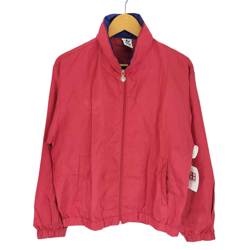 アディダス adidas 90S デサント製 トレフォイルロゴ ジップ パッカブルフード スタンドネック ジャケット レディース import:M