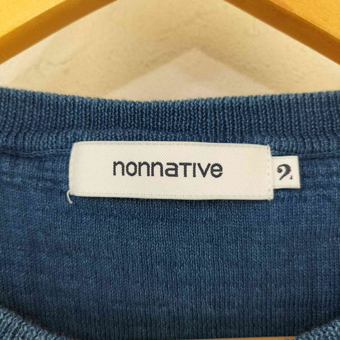 ノンネイティブ nonnative GARDENER SWEATER S/S COTTON INDIGO YARN WAFFLE メンズ JPN:2