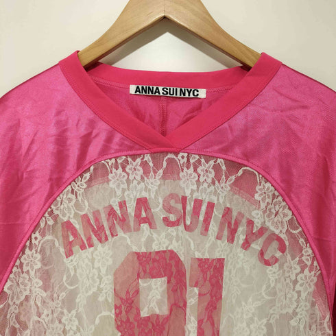 ANNA SUI NYC レース切替 ゲームシャツ レディース