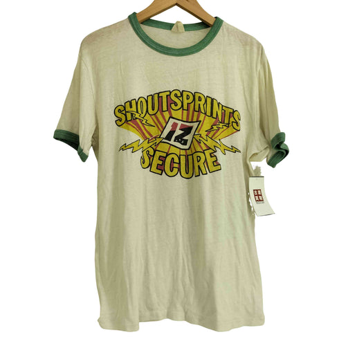 クリフメイヤー KRIFF MAYER 90-00s クルーネック プリント 半袖 リンガーTシャツ メンズ MEDIUM