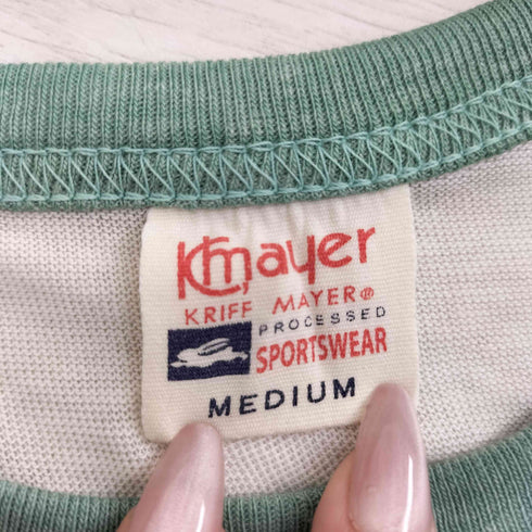 クリフメイヤー KRIFF MAYER 90-00s クルーネック プリント 半袖 リンガーTシャツ メンズ MEDIUM
