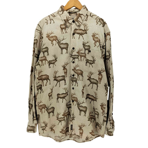 ウールリッチ WOOLRICH L/S アニマル柄シャツ ボタンダウン シャモアクロス メンズ