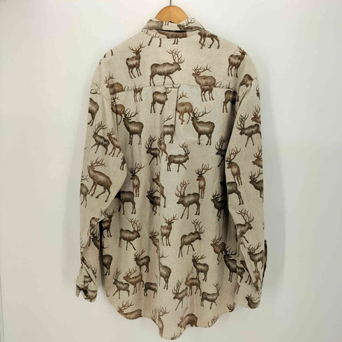 ウールリッチ WOOLRICH L/S アニマル柄シャツ ボタンダウン シャモアクロス メンズ