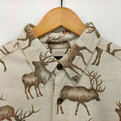 ウールリッチ WOOLRICH L/S アニマル柄シャツ ボタンダウン シャモアクロス メンズ