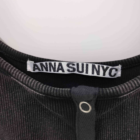 ANNA SUI NYC パウダーブリーチリングドットボタンタイトワンピース レディース