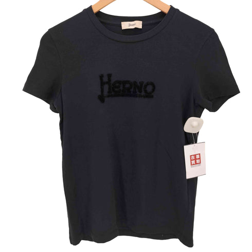 ヘルノ Herno Logo Tee ロゴ クルーネック S/S Tシャツ レディース EUR:42