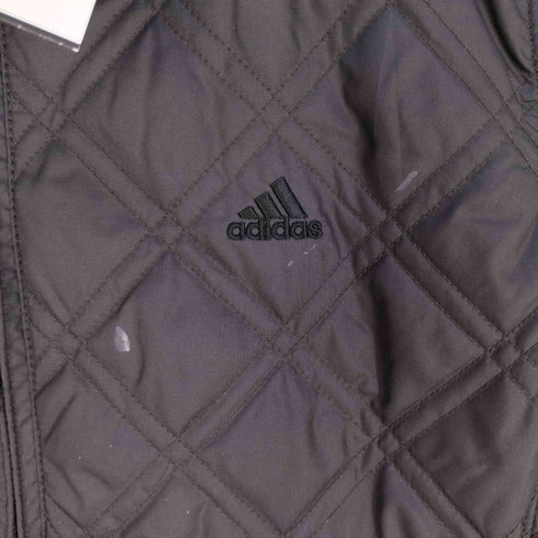 アディダス adidas 00s ロゴ刺繍 シェイプデザイン キルティング ハイネック ジップアップジャケット レディース JPN:M