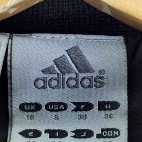 アディダス adidas 00s ロゴ刺繍 シェイプデザイン キルティング ハイネック ジップアップジャケット レディース JPN:M