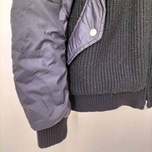 ディーゼル DIESEL Nylon Knit Combination Jacket ナイロン 切替 畦編み ウール ニット ジャケット メンズ import:XL