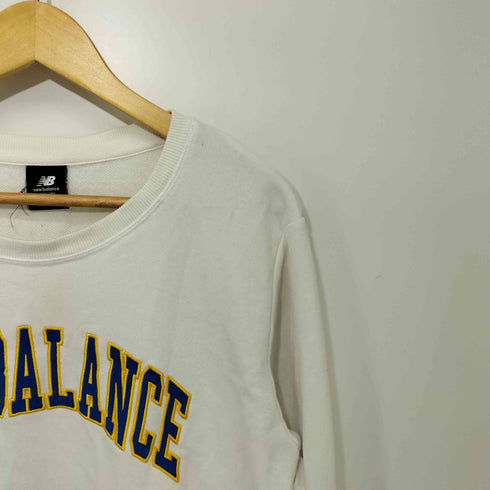 ニューバランス NEW BALANCE ロゴ刺繍 短丈 クルーネックスウェット レディース JPN:XL