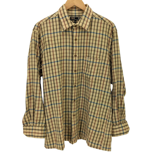 ダックス DAKS チェック ウール レギュラーカラー L/S シャツ メンズ import:L