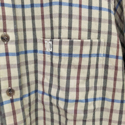 ダックス DAKS チェック ウール レギュラーカラー L/S シャツ メンズ import:L