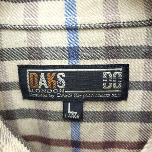 ダックス DAKS チェック ウール レギュラーカラー L/S シャツ メンズ import:L