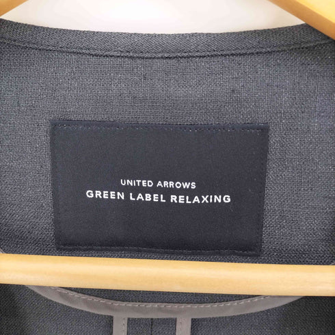 ユナイテッドアローズグリーンレーベルリラクシング UNITED ARROWS green label relaxing 麻調合繊 ノーラペル ジャケット レディース JPN:38