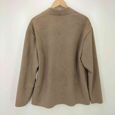 ザラ ZARA Fake Suede Jacket フェイク スウェード ノーカラー ジャケット メンズ import:M