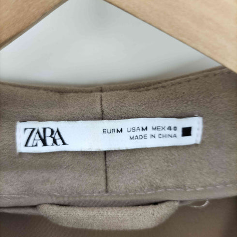 ザラ ZARA Fake Suede Jacket フェイク スウェード ノーカラー ジャケット メンズ import:M