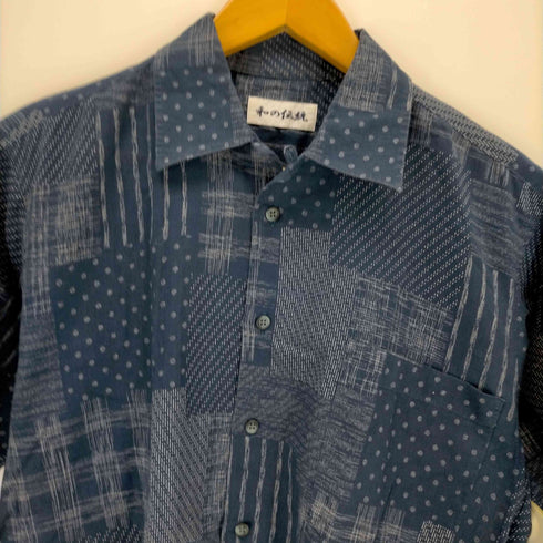 和の伝統 リネン混総柄シャツ メンズ JPN:S