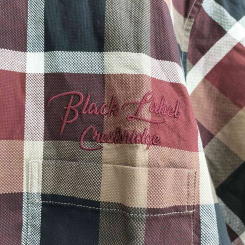 ブラックレーベルクレストブリッジ BLACK LABEL CRESTBRIDGE ロゴ刺繍 CBチェック 半袖チェックシャツ メンズ LL