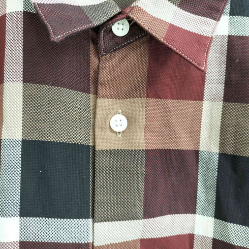 ブラックレーベルクレストブリッジ BLACK LABEL CRESTBRIDGE ロゴ刺繍 CBチェック 半袖チェックシャツ メンズ LL