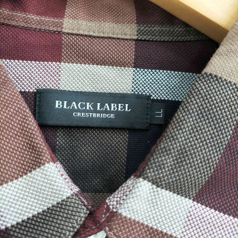 ブラックレーベルクレストブリッジ BLACK LABEL CRESTBRIDGE ロゴ刺繍 CBチェック 半袖チェックシャツ メンズ LL