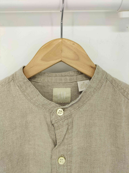ギャップ Gap 00s OLD バンドカラー リネンシャツ メンズ import:M