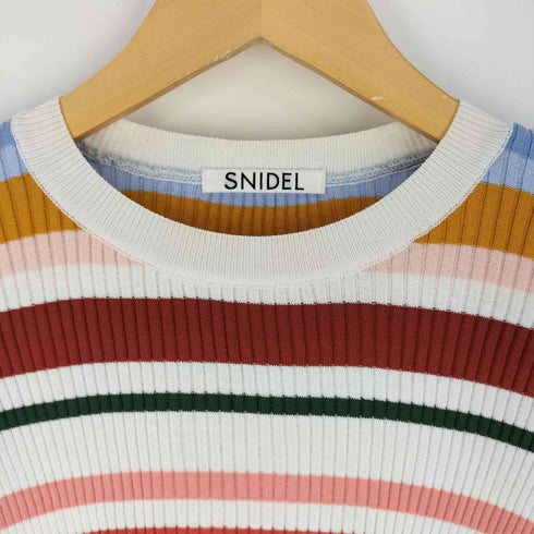 スナイデル snidel マルチボーダー リブニット レディース