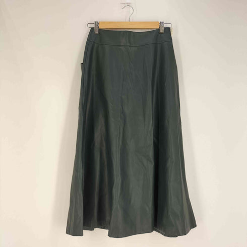 ザラ ZARA フェイクレザー フレアスカート レディース M