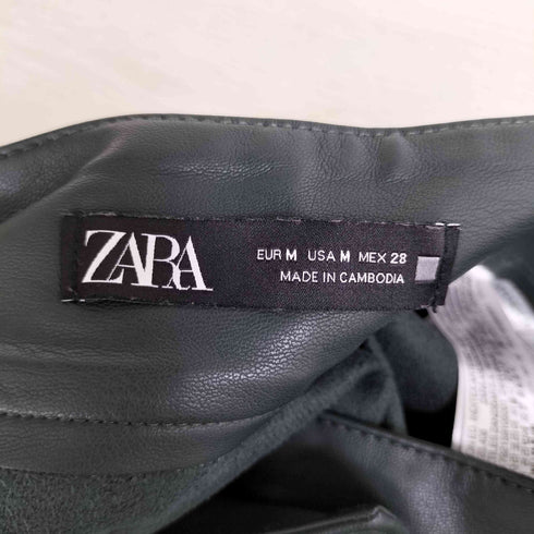 ザラ ZARA フェイクレザー フレアスカート レディース M