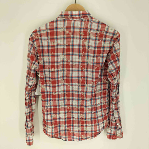 キャシージェーン Cathy Jane 総柄 刺繍 シワ マドラスチェック L/S シャツ メンズ JPN:2