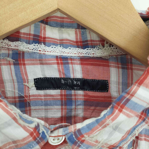 キャシージェーン Cathy Jane 総柄 刺繍 シワ マドラスチェック L/S シャツ メンズ JPN:2