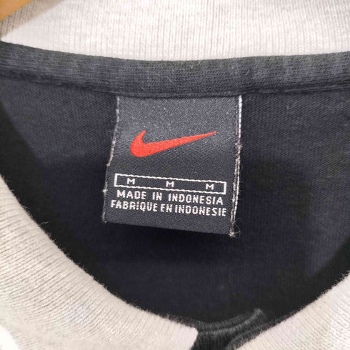 ナイキ NIKE 00s 黒タグ ワンポイントスウッシュ刺繍 ポロシャツ センターロゴ メンズ M