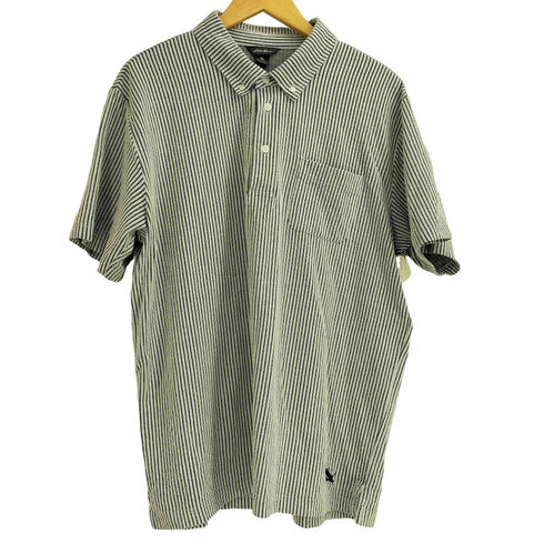エディーバウアー Eddie Bauer シアサッカー ストライプ ボタンダウン 半袖ポロシャツ メンズ JPN:L