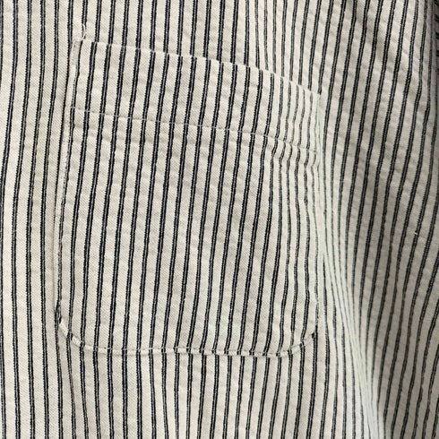 エディーバウアー Eddie Bauer シアサッカー ストライプ ボタンダウン 半袖ポロシャツ メンズ JPN:L