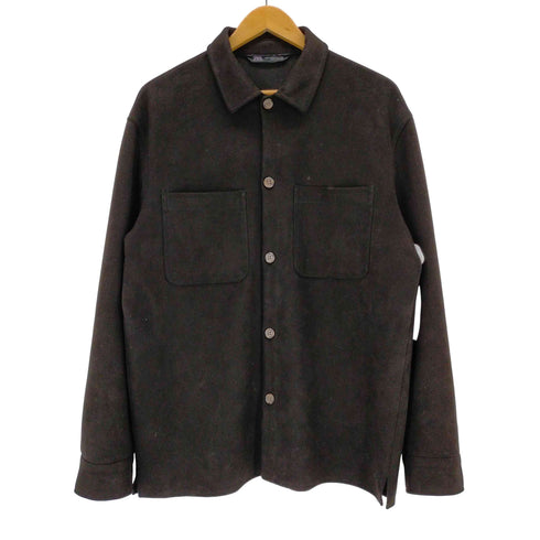 ザラ ZARA スエードシャツジャケット メンズ import:M